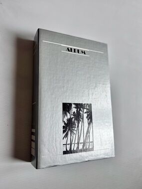 Vintage 80s Palm Tree Photo Album Metallic Silver Design Canada